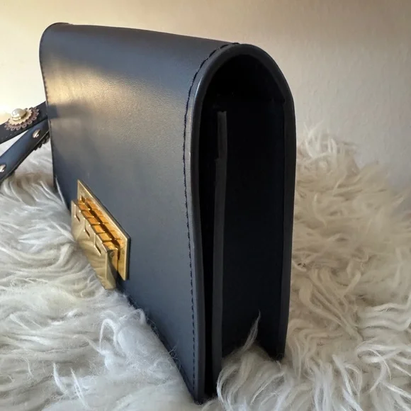 ZAC Zac Posen Navy Clutch with Embellished Strap - Picture 7 of 8